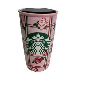 Starbucks ban.do Flora Pink Rose Double Walled Traveler Cup Limited Edition